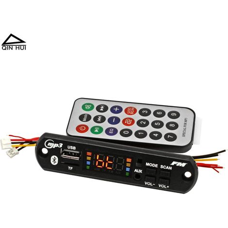 Carte décodeur Bluetooth MP3 pour autoradio avec écran couleur numérique 23W, amplificateur 12V avec fonctions d'enregistrement et d'appel.