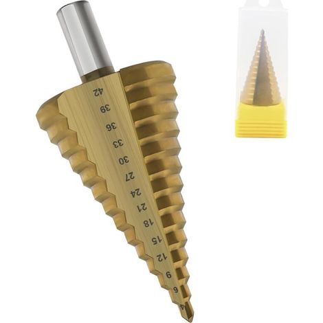 HSS Metal Drill Bit - 14 Levels, 4-42 mm, Stainless Steel, Perforated for Wood, Plastic, Metal (1/5)