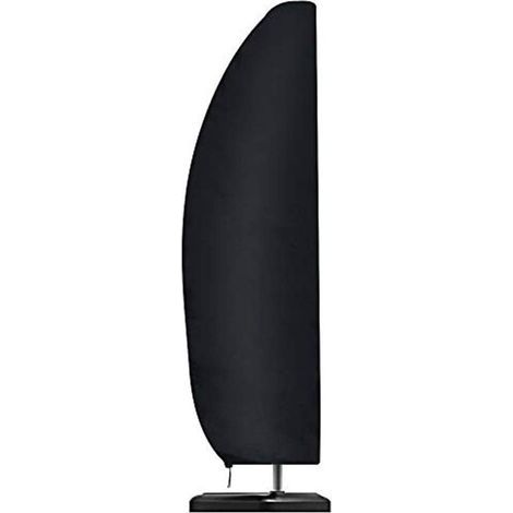 Housse de parasol, imperméable, coupe-vent, robuste, Ripstop 210D Oxford, housse en porte-à-faux surdimensionnée avec fermeture éclair (280 x 45/81/30 cm) – Noir (1/5)