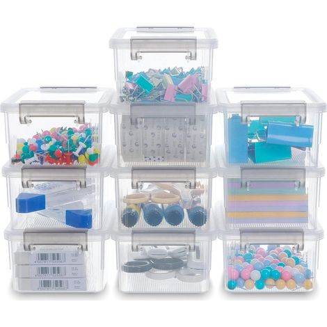 10er-Set Aufbewahrungsboxen mit Deckel, stapelbar, transparent, 500ml (1/5)