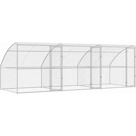 Refugio para perros 3 pcs Plateado 6 x 2 x 2 m vidaXL
