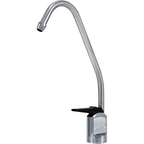 Rubinetto cromato a pulsante nero per apparecchiature domestiche ad osmosi inversa. Per l'erogazione di Acqua Osmotizzata. Installazione facile. Realizzato con materiali di qualità. Bbagua. (1/4)