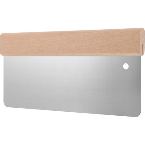 Couteau à Mastic Large en Acier Inoxydable, Poignée en Hêtre Grattage Précis, Finition de Plaques de Plâtre et Papier Peint, Manche Antidérapant Poli (1/5)