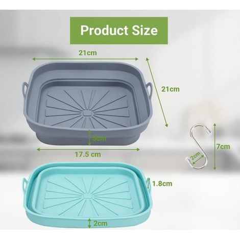 Moule Silicone Air Fryer Alyvisun - Accessoire pour Friteuse à Air Chaud - Pot Plat Carré P - Blanc (1/4)