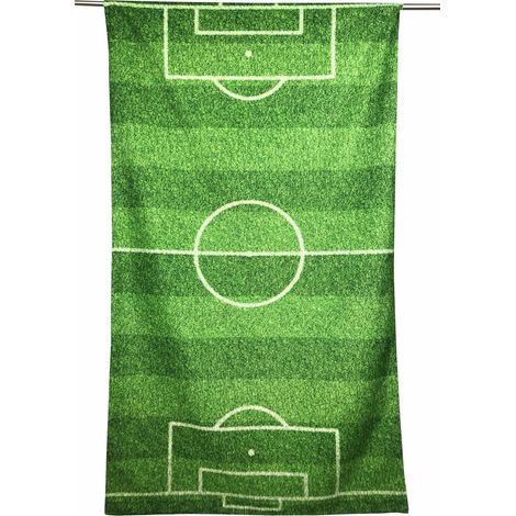 Serviette de plage en éponge, terrain de football, grande taille, 90 x 170 cm (1/4)