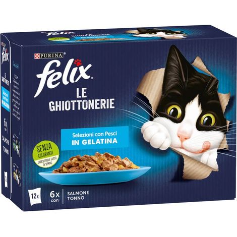 felix le ghiottonerie salmone e tonno, 12x85 gr