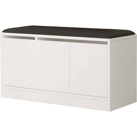 Dmora - Scarpiera Tiamat, Mobile portascarpe, Armadio da ingresso multiuso, Mobiletto per calzature, 90x36h46 cm, Bianco, con imballo rinforzato, con imballo rinforzato