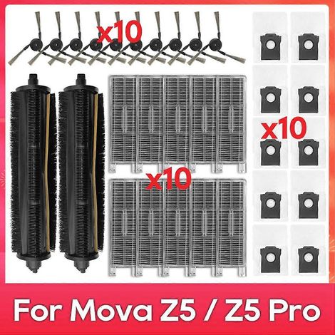 Para Mova Z50 Ultra / Z5 / Z5 Pro Tricut Cepillo lateral Cepillo HEPA Bolsa para polvo Accesorios para robot（） (1/5)