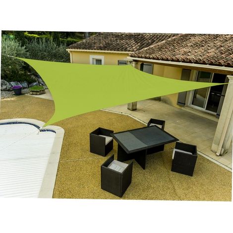 ACKERMAN – Voile d'ombrage rectangulaire 3 x 4 m en polyéthylène tressé hydrofuge, vert anis, côtés courbés et angles renforcés - PRO 3 X (1/3)