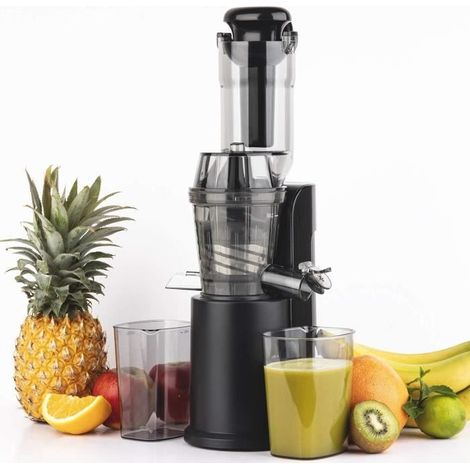 H.Koenig Extracteur de Jus de fruit et legumes vertical compact 0,8L Inox GSX16, Centrifugeuse Vitamin+ Sans BPA, Bec d'intro