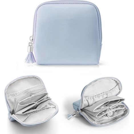 Small travel jewelry organizer for women, jewelry organizer and storage bag for earrings, bracelets, rings, necklaces (1/4)