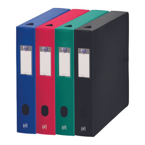 Boîte de classement plastique Oxford Memphis dos 6 cm couleurs assorties classiques - Lot de 10