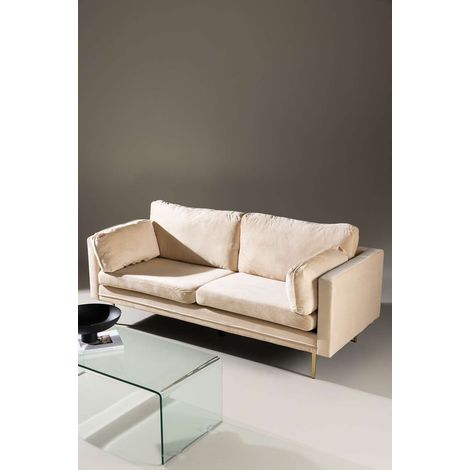 Boom Canapé 3 personnes en velours, Beige. (1/5)