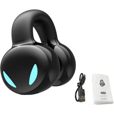 Écouteur à Pince BT Précis avec Son Haute Définition, Casque Unique pour Téléphones Intelligents, PC TV, Longue Durée de Vie de la Batterie, Casque sans Fil pour Une Utilisation Prolongée (1/5)