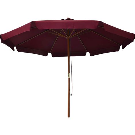 Maison Exclusive - Sonnenschirm mit Holzmast 330 cm Burgunderrot