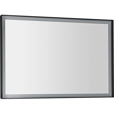 Sapho Sort LED - Spiegel mit LED-Beleuchtung, 100x70 cm, schwarzmatt ST100