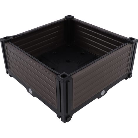 Grand pot polyvalent au design ondulé et doté de trous de drainage, idéal pour les jardins, les balcons et les espaces extérieurs. (1/5)