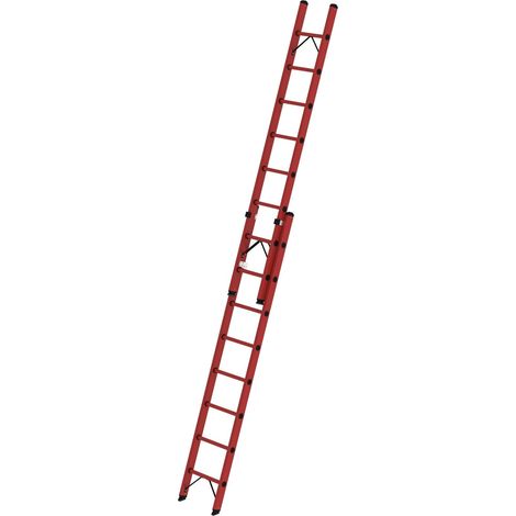 Günzburger Steigtechnik Sprossen-Schiebeleiter 2tlg. GFK ohne Traverse 2 x 8 Sprossen - 036108 (1/4)