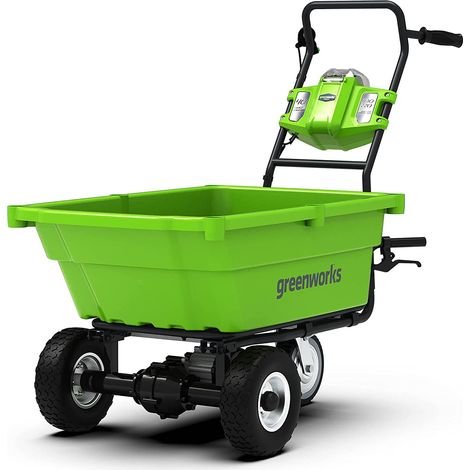 Greenworks G40GC Carriola Elettrica a Batteria, Semovente, Capacità di Carico 100kg, 106L, Funzione Ribaltamento Facile, SENZA Batteria 40V e Caricabatterie, Garanzia 3 Anni (1/5)