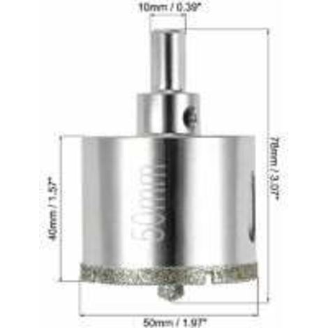 Diamantbohrer für Lochsägen in Glas, Keramik, Porzellan und Fliesen, 50 mm (1/5)