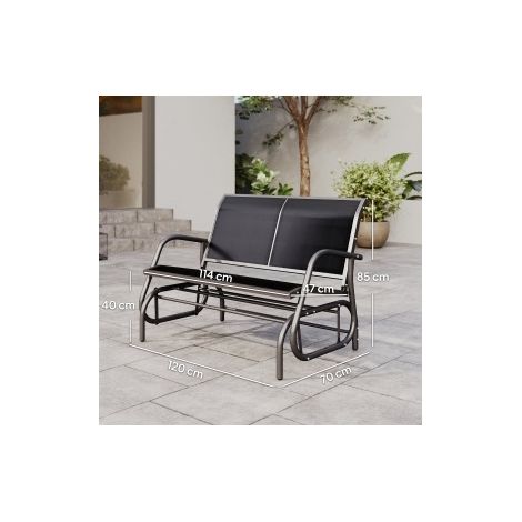 Sitzmöbel Sofa Schaukelfunktion Metall schwarz HAVRYA (1/4)