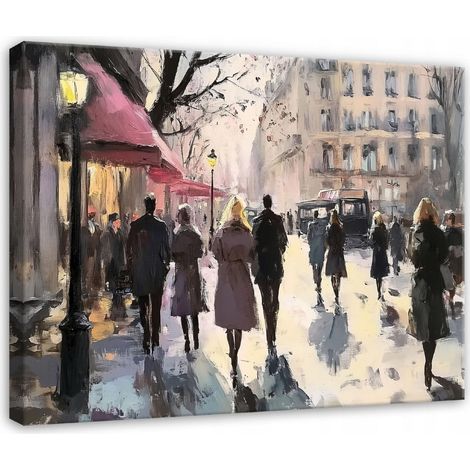 Peinture street city pour chambre salon cuisine sur toile 120x80 (1/3)