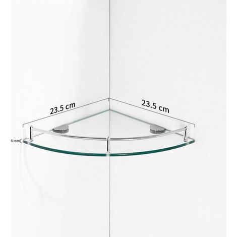 Étagère D'angle Verre, Avec Chrome Fixation (1/2)