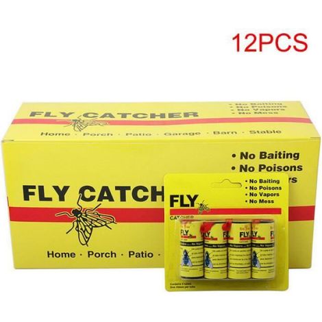 Piège À Mouches - Bande Collante Pour Insectes Volants - Usage Intérieur Et Extérieur - 12 Pièces