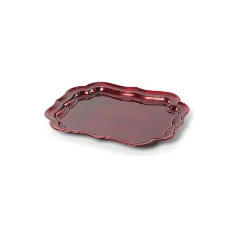 Vassoio PVC sagomato rosso, 51x41 cm (kit da 5)