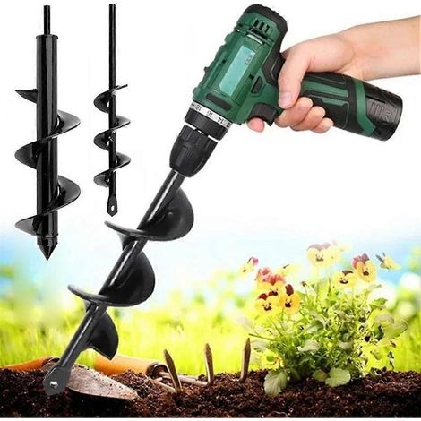 Perceuse de jardin, compatible avec l'outil de plantation rapide de bulbes, tarière en spirale, compatible avec les trous pour parasols (1/5)