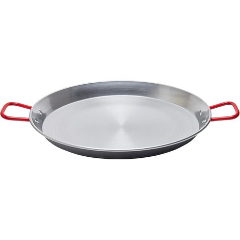 Padella Per Spaghetti All' Assassina Tegame in Ferro Spazzolato, Manici Rossi, per Cottura Tradizionale 32 cm (1/5)