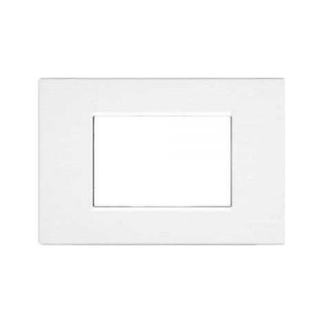 Mapam placca tecnopolimero spazzolato bianca 4 posti compatibile Matix - JOY-P5004SP-BI
