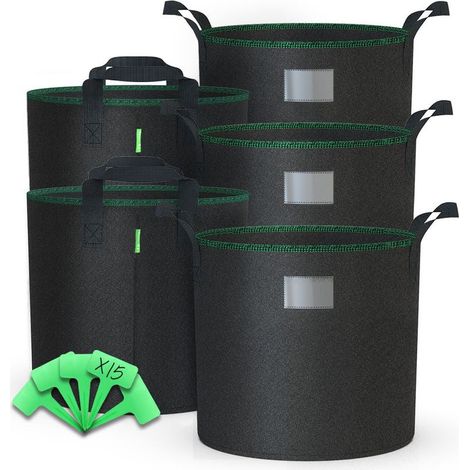Filiyano-Vounot – Lot de 5 sacs de culture non tissés 65 L – Matière respirante – Résistants au gel et aux UV – Poignée pour un transport facile (1/5)