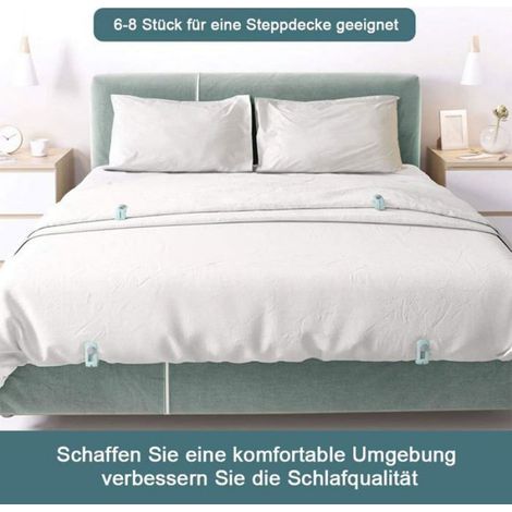 Clips Housse De Couette - ABS - Antidérapants - Pour Lit Matelas Couverture - 12 Pièces (1/5)