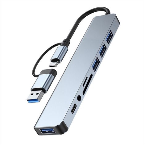 Geeignet für 2-in-1 USB + Typ-C Hub Erweiterungsdock mit 3,5-mm-Audiobuchsenadapter. (1/3)