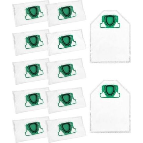 12 Kit Sacs d'aspirateur compatible avec Vorwerk Kobold VK200 FP200, Accessoires Sacs à Poussière Rechange pour VK 200 FP 200 (1/4)
