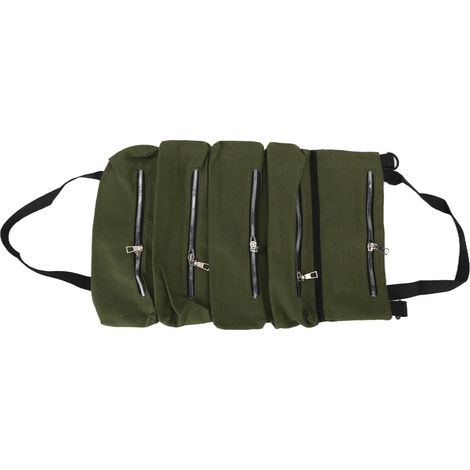 Sac de Rangement d'Outils en Toile Pliable avec Fermeture Éclair Léger et Résistant, Sac à Outils Roulant Grande Capacité avec Bretelles (1/5)
