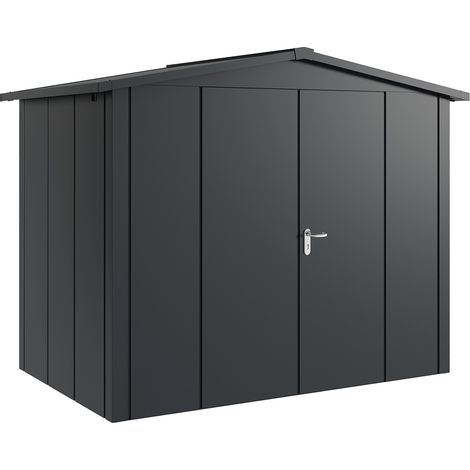 Hörmann Metall-Gerätehaus "Juno" mit Satteldach, JSD8 - Design, 262 x 166 cm (B x T), anthrazit, 2-flüglige Tür (1/5)