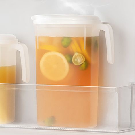Wmkox8yii eau en plastique Pitchers avec bec verseur, quart Fridge Door eau Jugs avec couvercle rabattable, anti-fuite Juice Pitcher Beverage Container pour Iced thé, Lemonade, Ref (1/4)