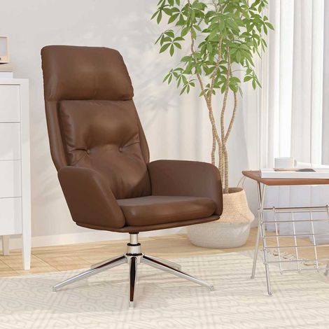 vidaXL Chaise de relaxation Marron Cuir véritable (1/5)