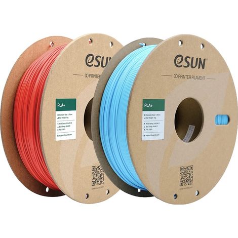 Filament PLA, diamètre 1,75 mm, certifié FDA et RoHS, Rouge Bleu clair (1/2)