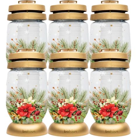 Lanterne de cimetière en verre Bolsius, bougie d'hiver 36H, lot de 6 (1/5)