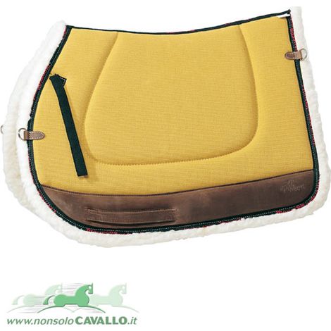 Beige - Rechteckige Pioneer Satteltasche aus Baumwolle und reiner Schurwolle, gepolstert mit Baumwolle und Ledereinsätzen (1/2)