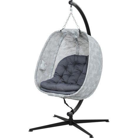 Fauteuil suspendu œuf extérieur balançoire avec structure coussins assise intérieur/extérieur