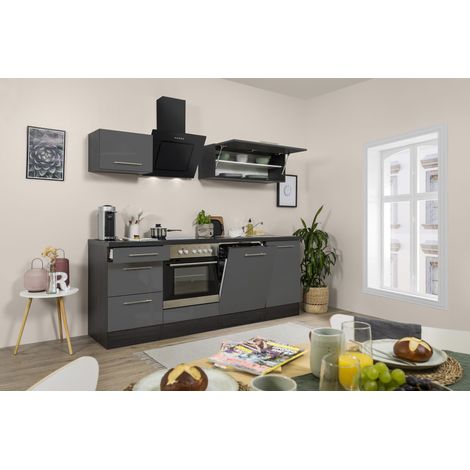 Cuisine Kitchenette Chêne Gris Amanda 220 cm Respekta Premium (1/4)