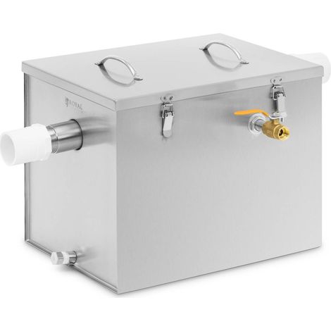 Royal Catering – Séparateur de graisse 40 l – Acier inoxydable pour cuisines professionnelles – Prévention obstructions canalisations – Accessoire hygiène (1/3)