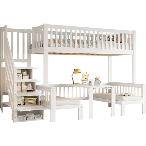 GagaLit mezzanine 31185456WAA blanc 90x200 et 120x200 cm avec table (1/5)