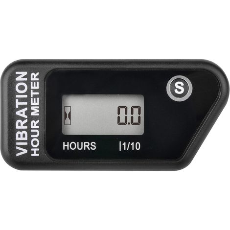 Compteur horaire sans fil auto-alimenté numérique , activation par vibration, minuterie de travail réinitialisable, arrêt du verrouillage de l'utilisateur, utilisation pour le(NOIR) (1/5)