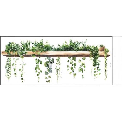 Adesivo murale decorativo 39 x 90 cm, motivo pianta verde, decorazione autoadesiva per pareti, estetica e minimalista (1/5)