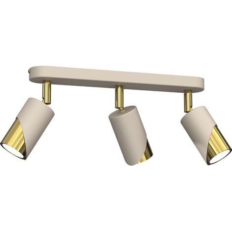 Rampe 3 spots orientables crème doré GU10 15W Shift Luminex